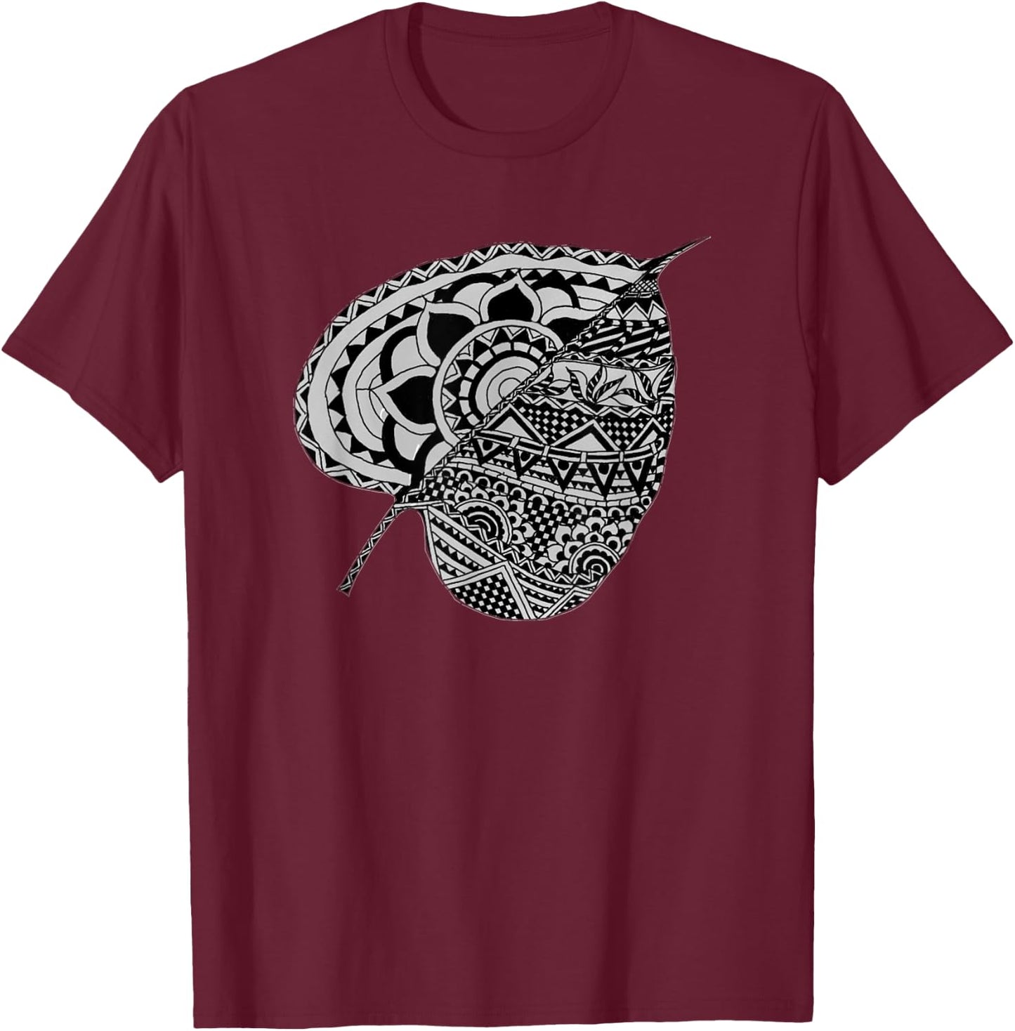 Peepal Leaf T-Shirt - T-Shirt | Maroon