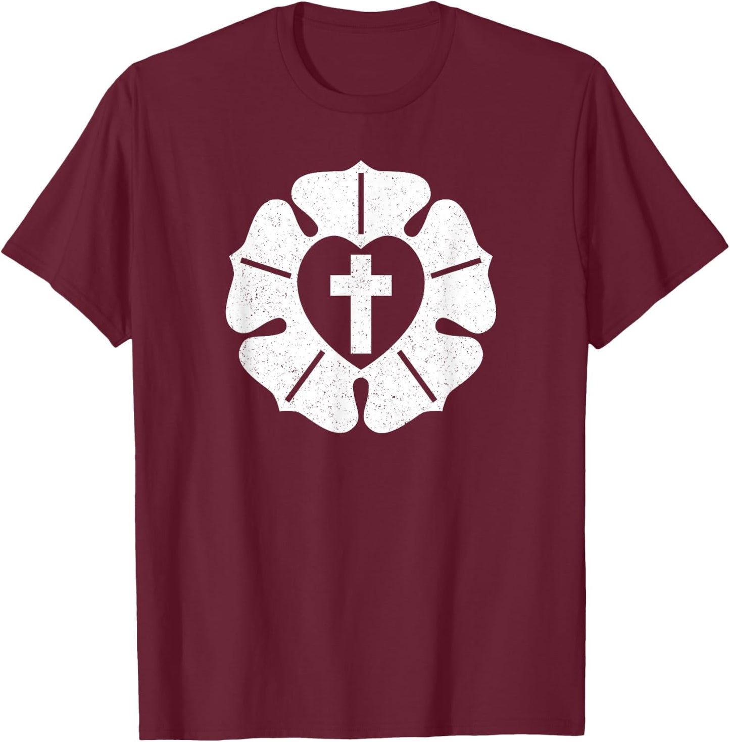 Luther Rose Seal Lutheran Symbol T-Shirt - T-Shirt | Maroon