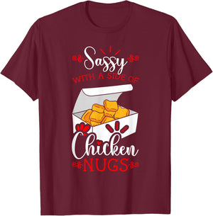 Chicken Nugget Fans Nug Eaters Fast Food Lovers Nuggies T-Shirt - T-Shirt | Maroon