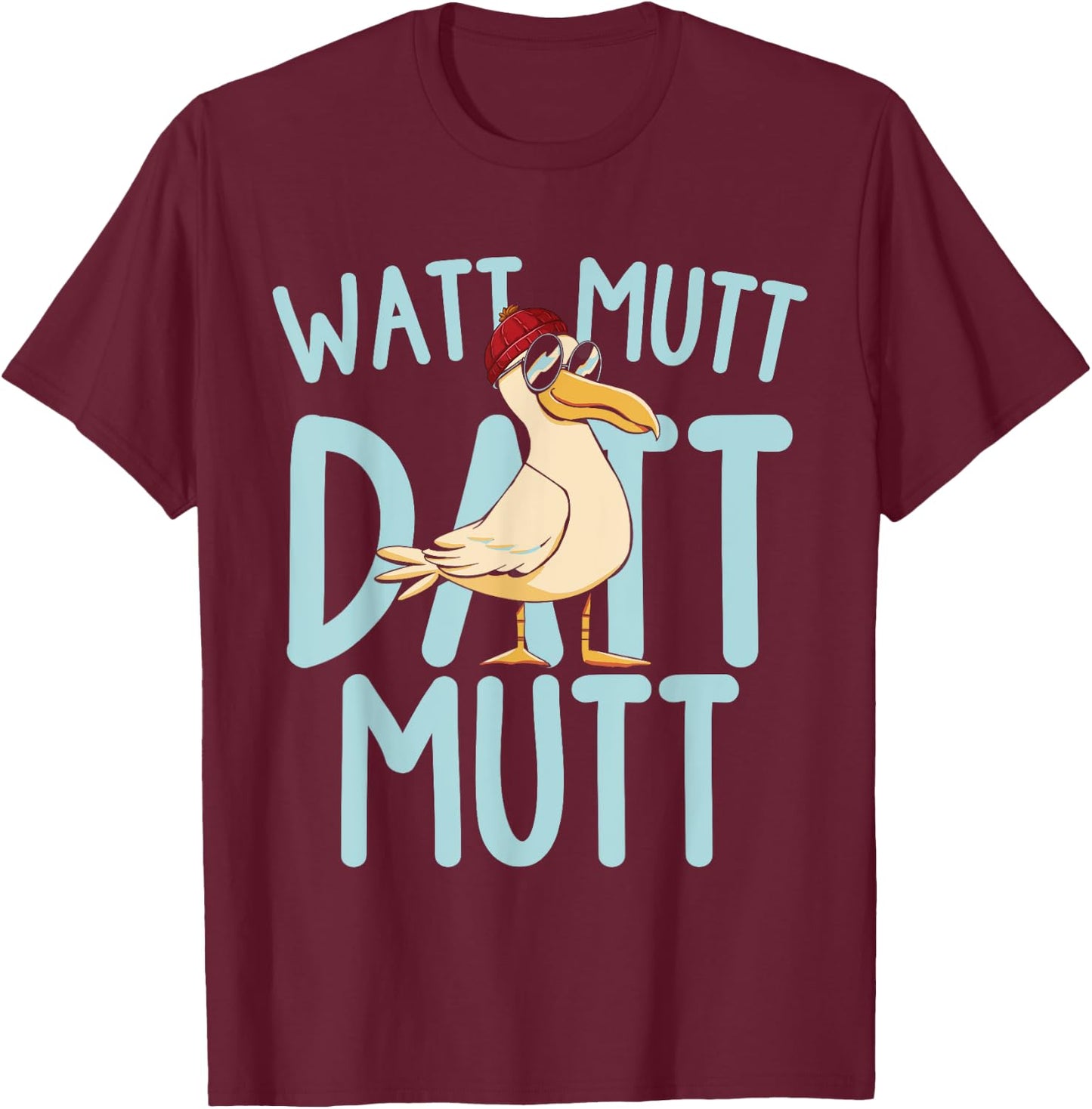 Lustige Möwe Mit Sonnebrille Norddeutsche Sprüche T-Shirt - T-Shirt | Maroon