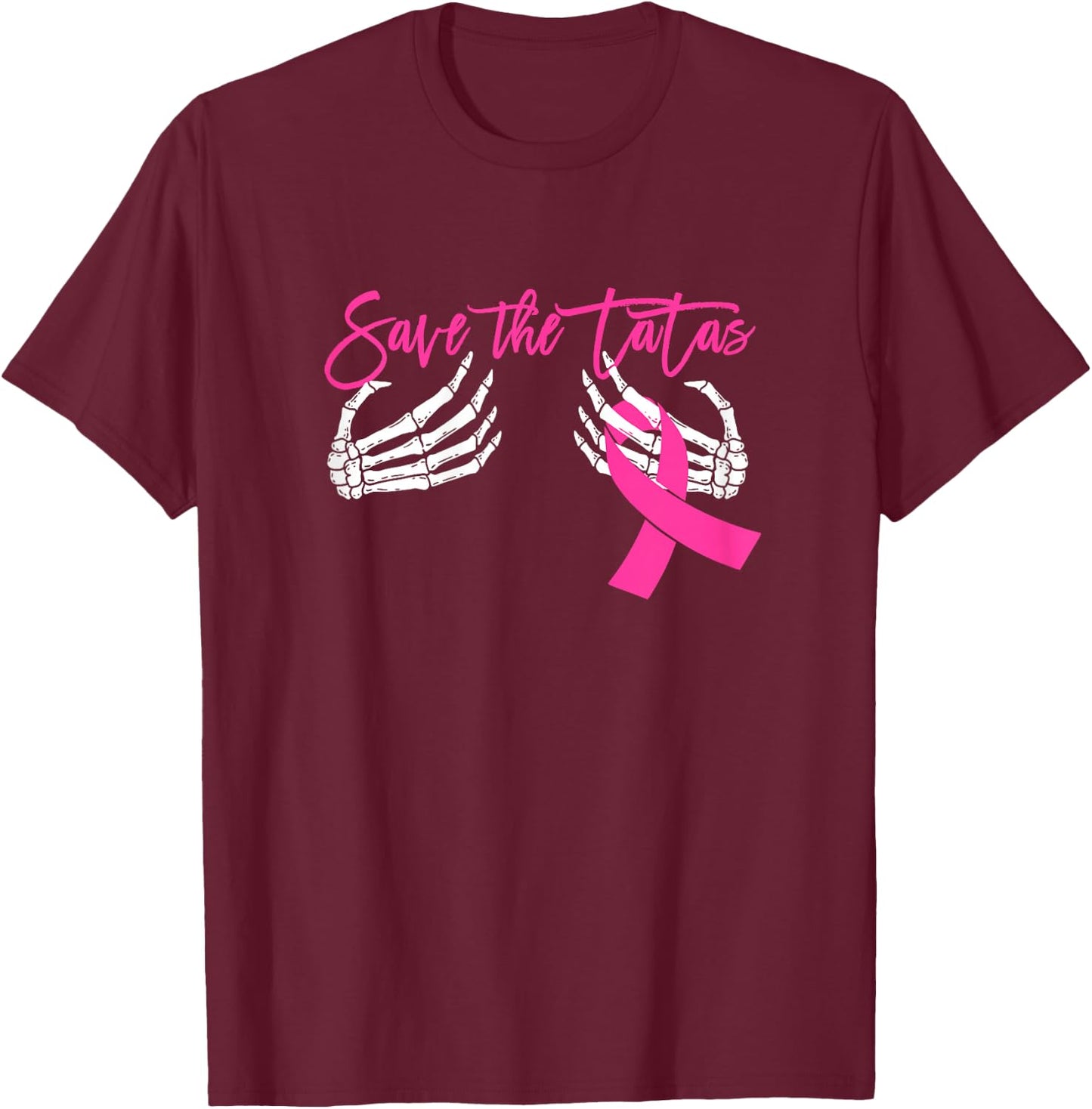 Save the Tatas Breast Cancer Awareness T-Shirt - T-Shirt | Maroon