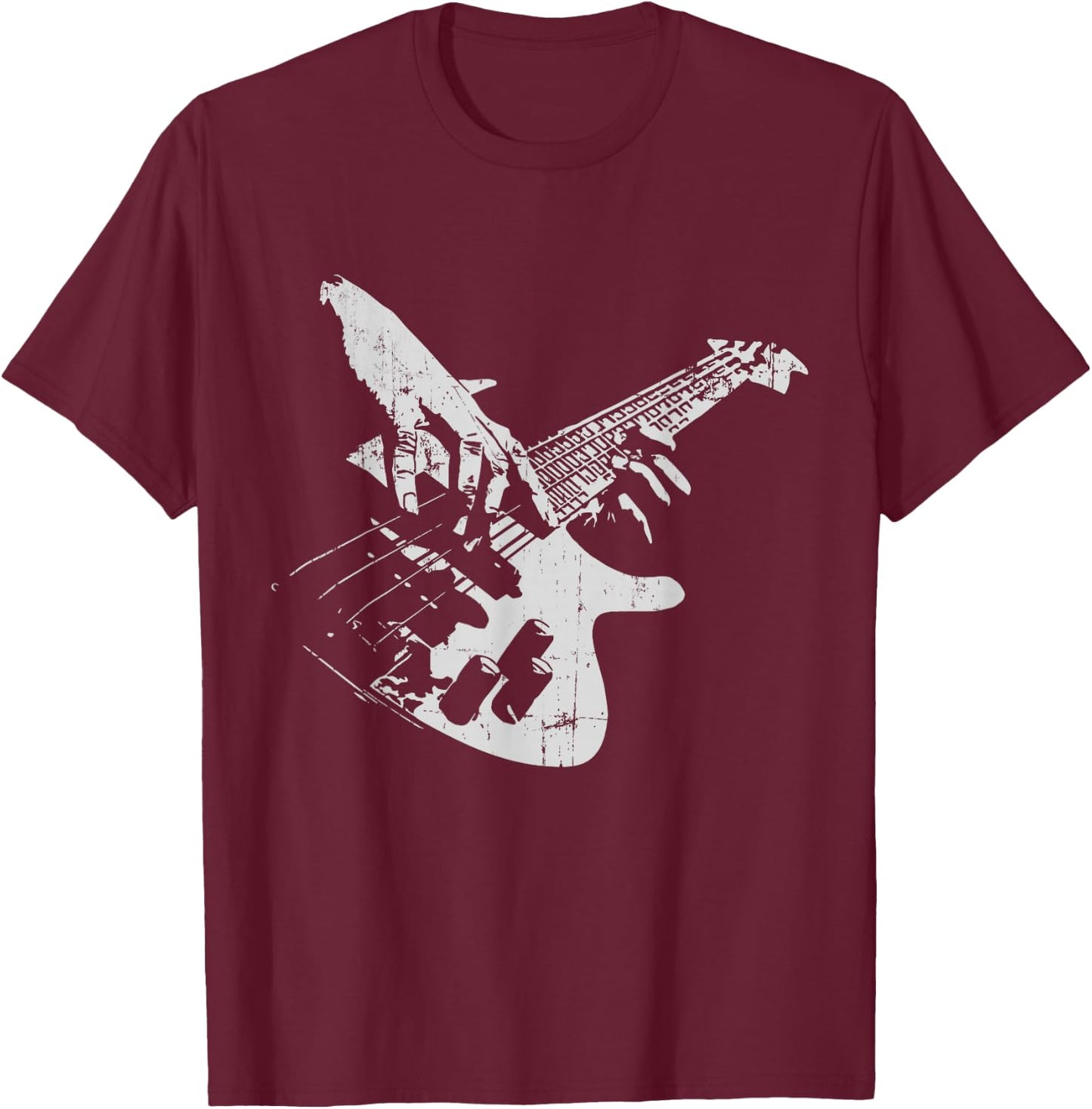 Bass Guitarist Vintage Gift Bass Player , Black, S T-Shirt - T-Shirt | Maroon