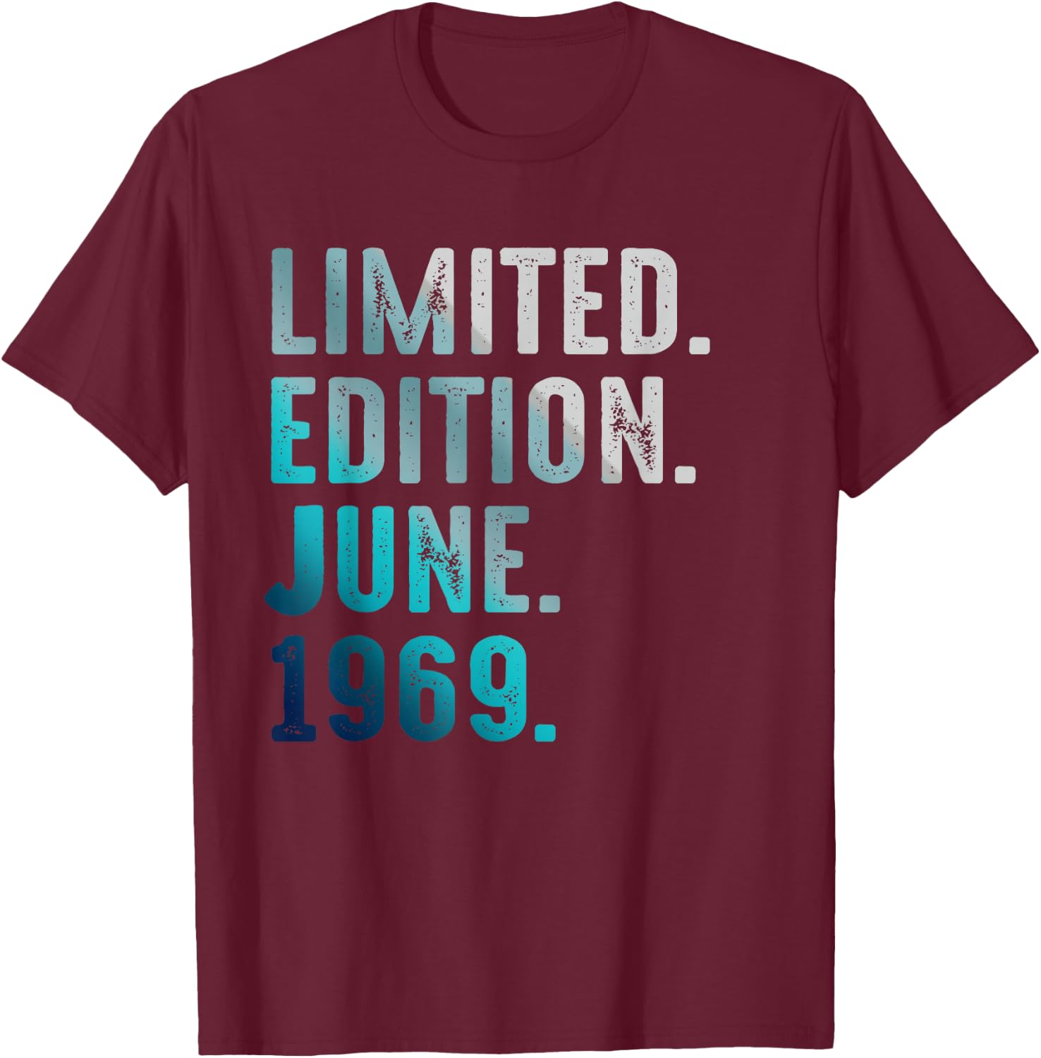 Limitierte Auflage Juni 1969 Retro Vintage 1969 T-Shirt - T-Shirt | Maroon