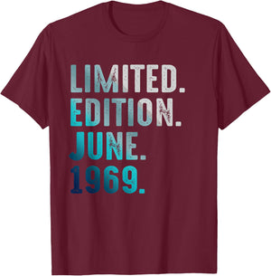 Limitierte Auflage Juni 1969 Retro Vintage 1969 T-Shirt - T-Shirt | Maroon