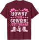 4yr Birthday Cowgirl Western 4 Year Old Girl 4th Birthday T-Shirt - T-Shirt | Maroon