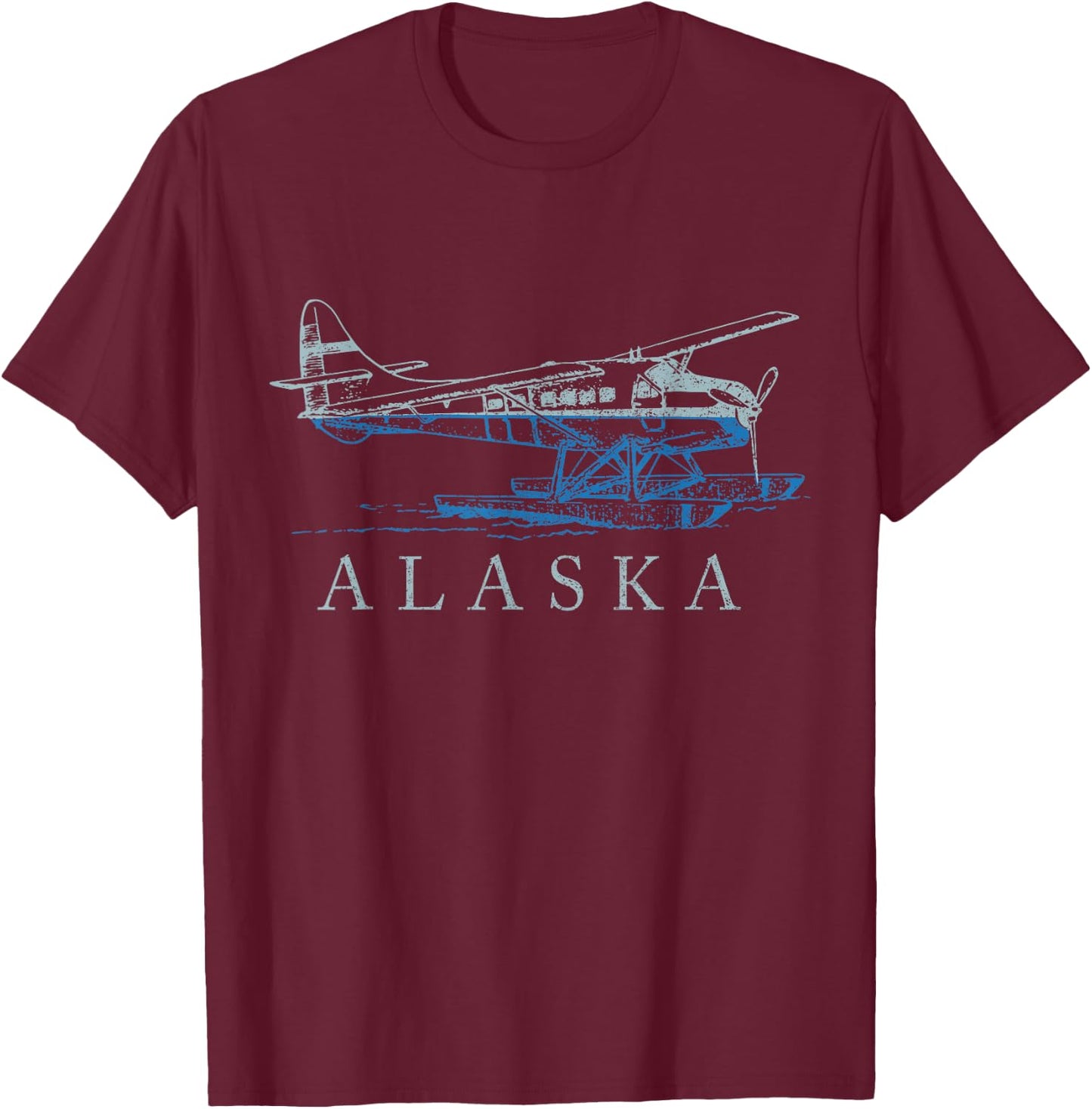 Alaska Seaplane Float Plane Vintage Pride Souvenir T-Shirt - T-Shirt | Maroon