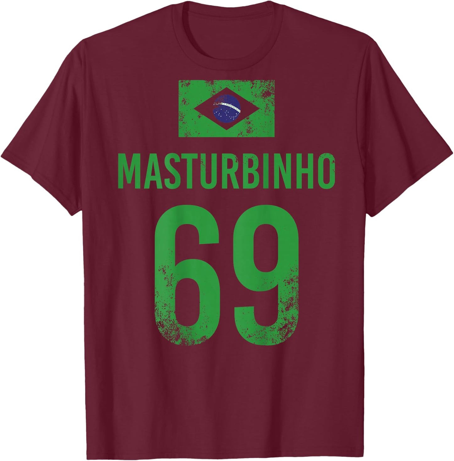 Brazil Football Name Masturbinho Fan , yellow T-Shirt - T-Shirt | Maroon