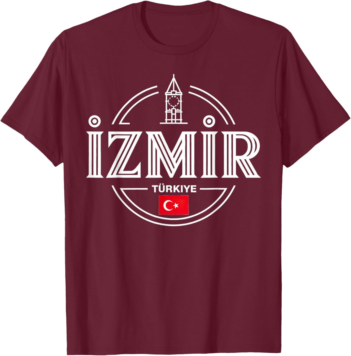 Izmir Türkiye Turkey City Adventure Icon T-Shirt - T-Shirt | Maroon