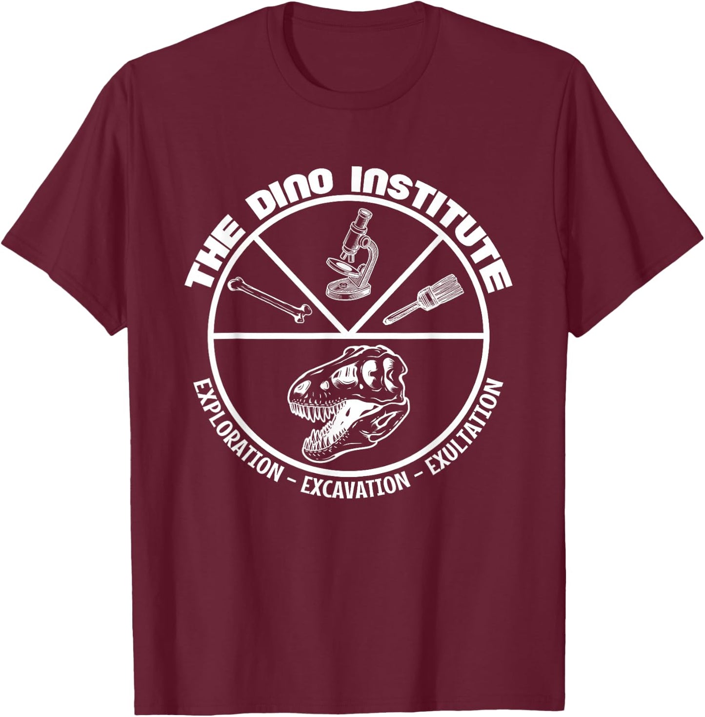 World Animal | Dinosaur Get That | Dino Institute Apparel T-Shirt - T-Shirt | Maroon