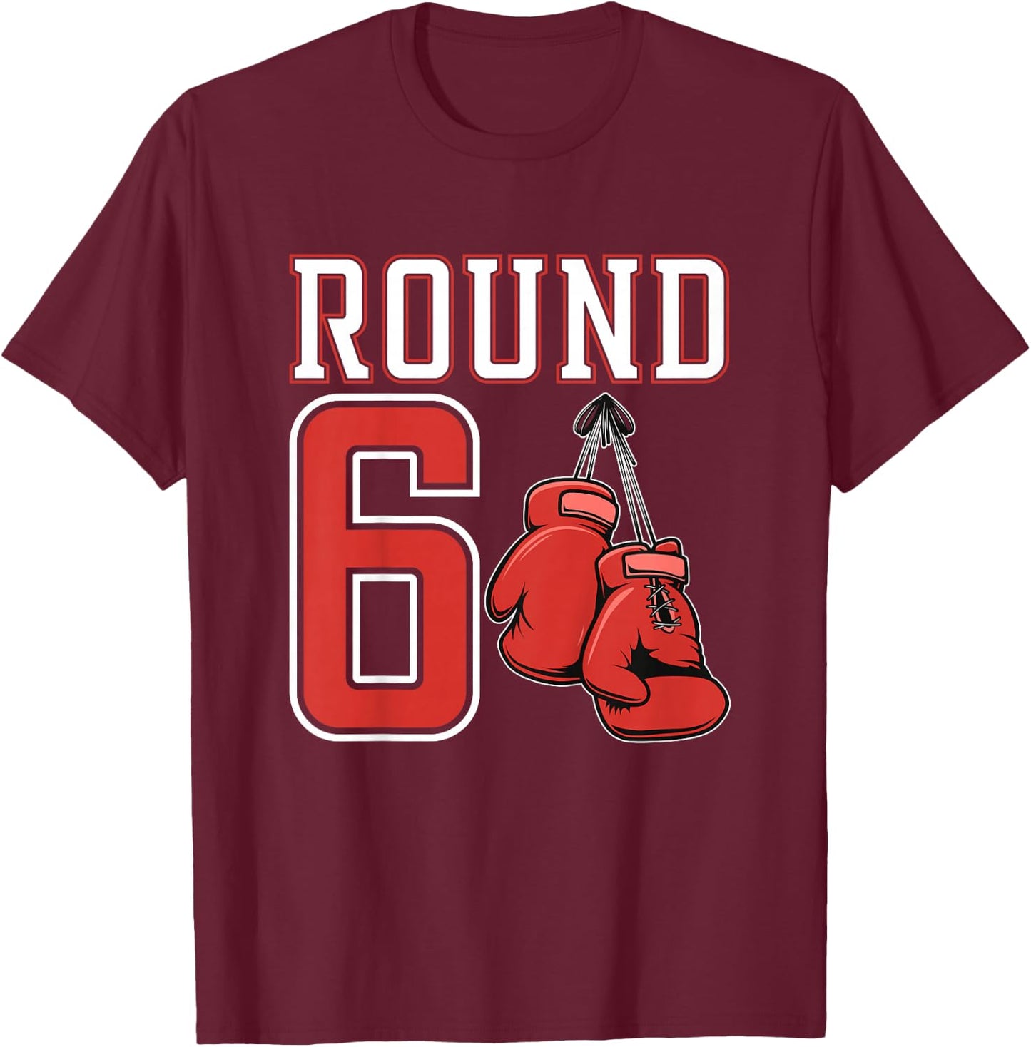 Kids 6th Birthday Boxing Boy 6 Year Old Boxer Bday Party T-Shirt - T-Shirt | Maroon