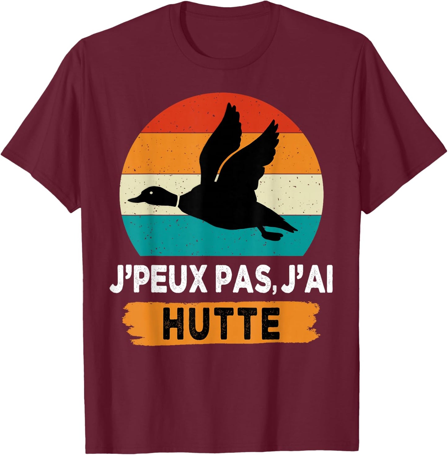 J'peux pas j'ai Hut , Black, S T-Shirt - T-Shirt | Maroon
