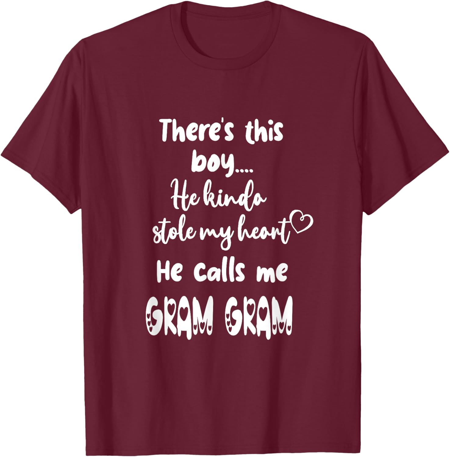 Special Grandma Grandmother This Boy Calls Me Gram Gram T-Shirt - T-Shirt | Maroon