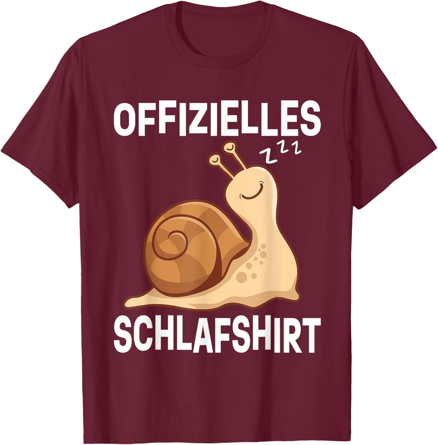 Official Snail Sleep Shirt Pyjamas Snail T-Shirt - T-Shirt | Maroon