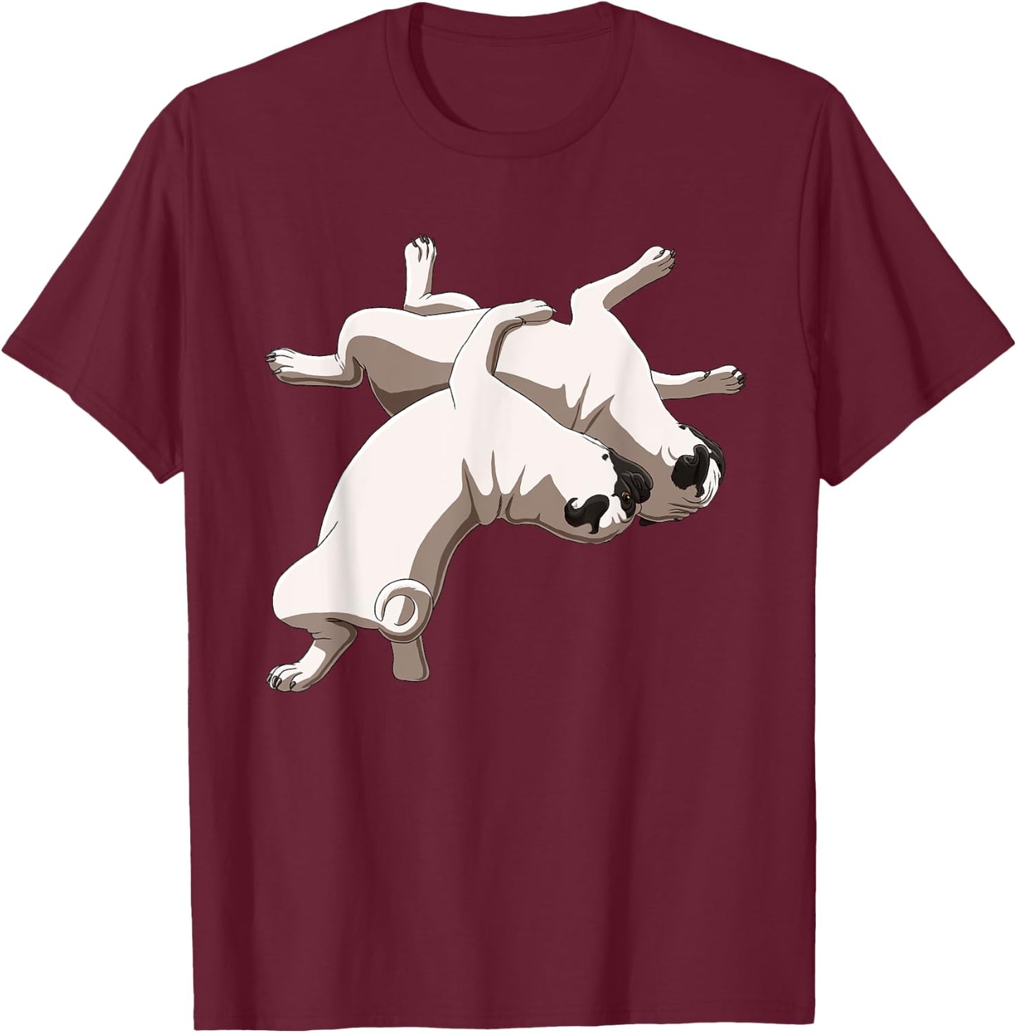 Funny Wrestling Dog Wrestler Pug Women Girls Kids T-Shirt - T-Shirt | Maroon