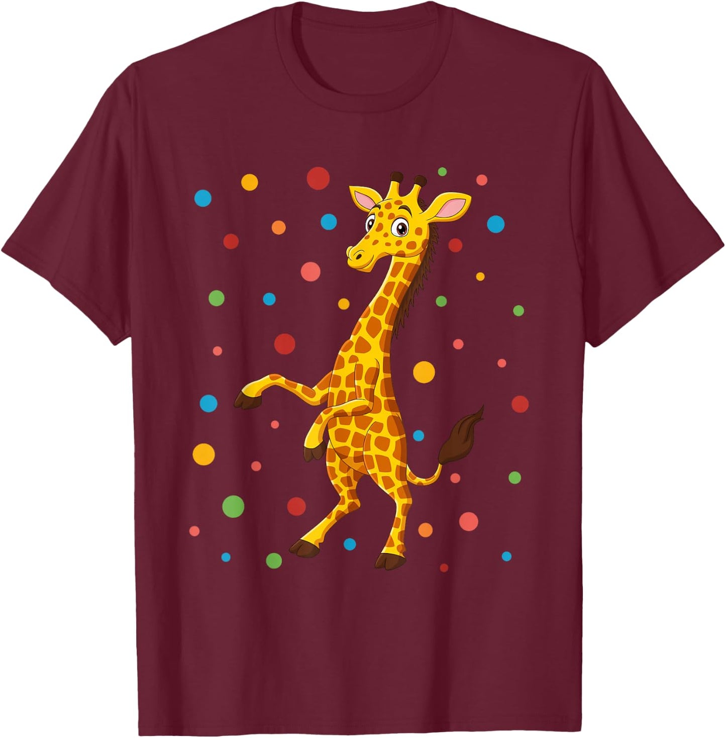 Dot Day Shirt Polka Dots Giraffe Kids Boys Girls Youths T-Shirt - T-Shirt | Maroon