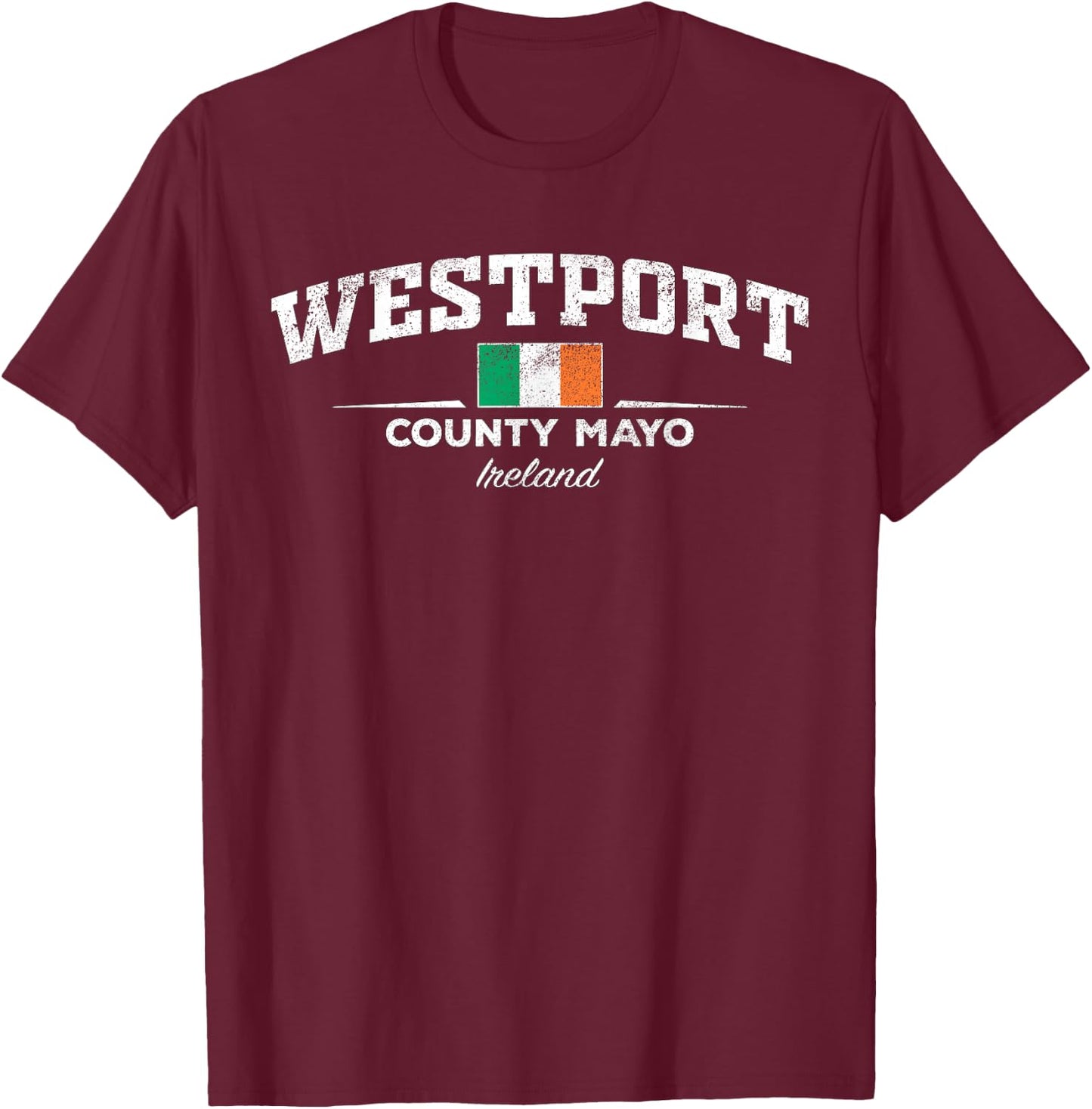 Westport Ireland , Black, S T-Shirt - T-Shirt | Maroon