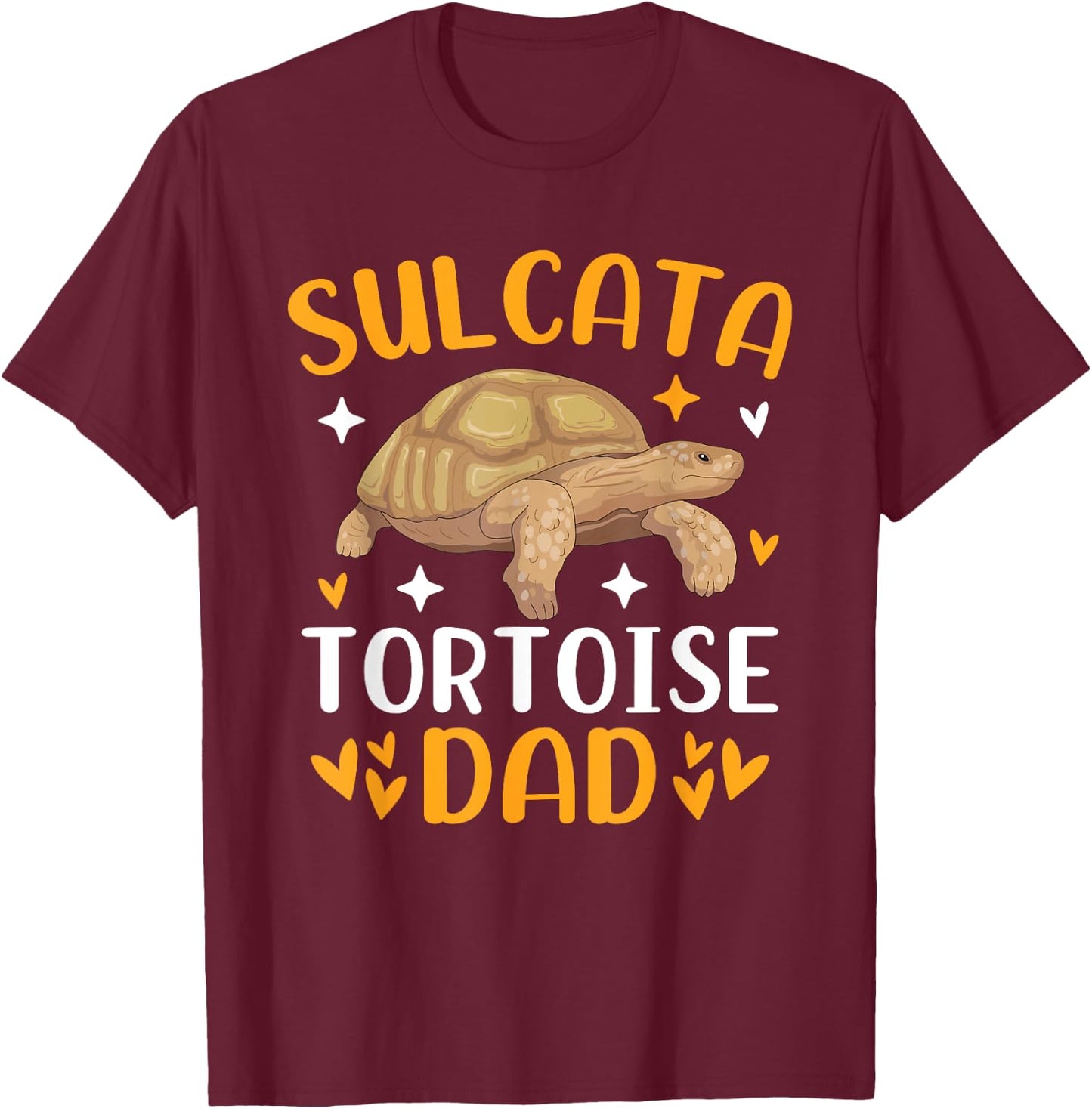 Father Reptile Tortoise Species - Sulcata Tortoise Dad T-Shirt - T-Shirt | Maroon