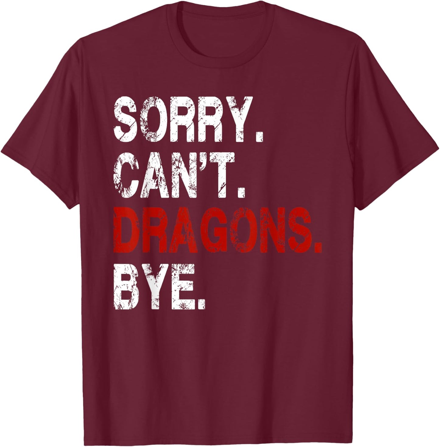 Funny Dragon Women Boys or Girls T-Shirt - T-Shirt | Maroon