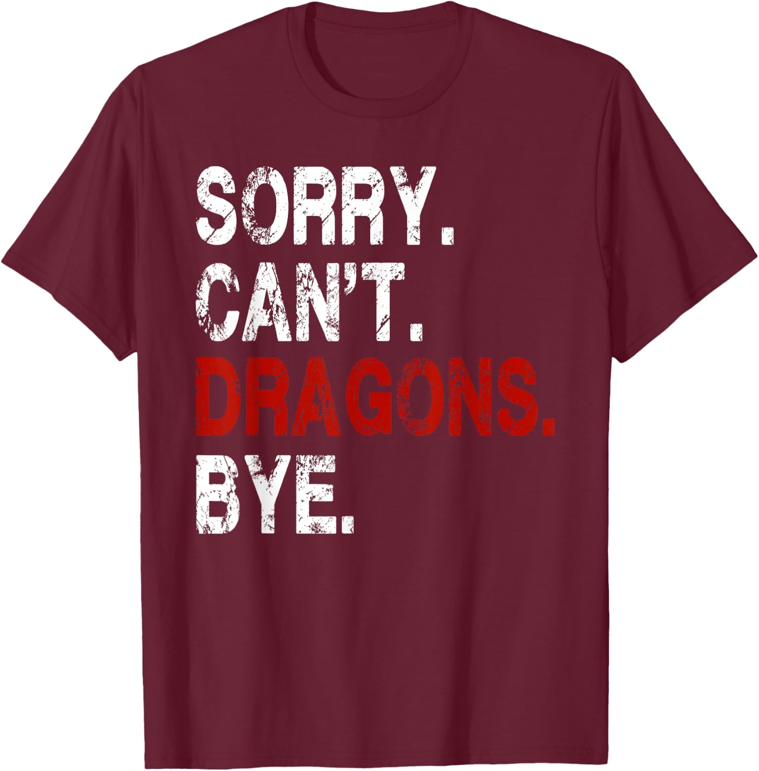Funny Dragon Women Boys or Girls T-Shirt - T-Shirt | Maroon