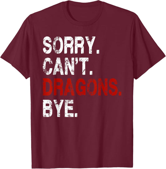 Funny Dragon Women Boys or Girls T-Shirt - T-Shirt | Maroon