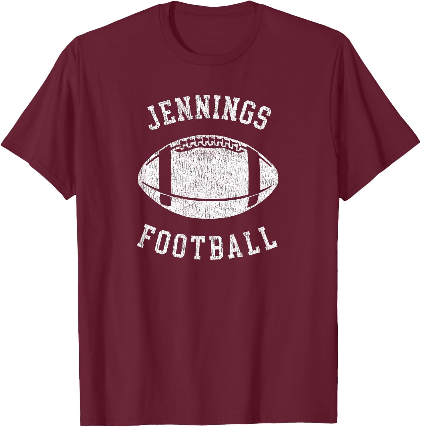 Jennings Football Distressed Vintage 80's Throwback Classic T-Shirt - T-Shirt | Maroon