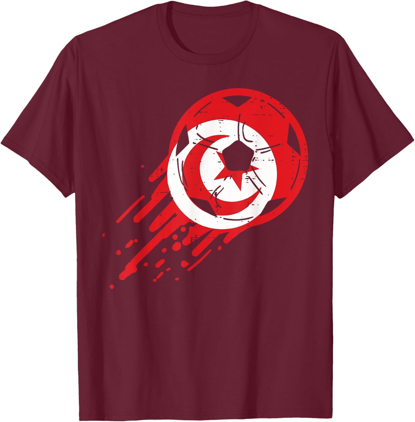 Tunisia Flag Tunisian Soccer Football Fan Men Women Kids T-Shirt - T-Shirt | Maroon