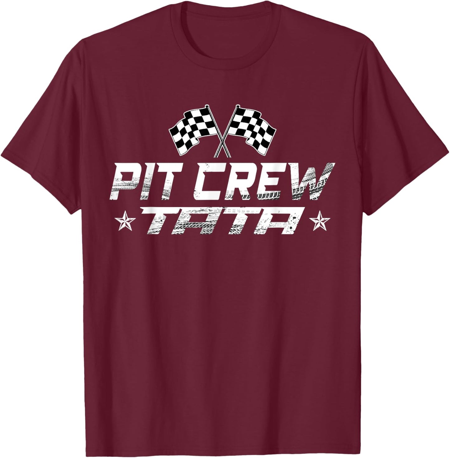 Race Car Birthday Party Racing Family Tata Pit Crew T-Shirt - T-Shirt | Maroon