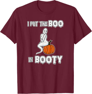 Funny Halloween 2022 I put the Boo in Booty Ghost T-Shirt - T-Shirt | Maroon