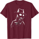 Marvel Spider-Noir Dual Portrait Black & White Cityscape T-Shirt - T-Shirt | Maroon