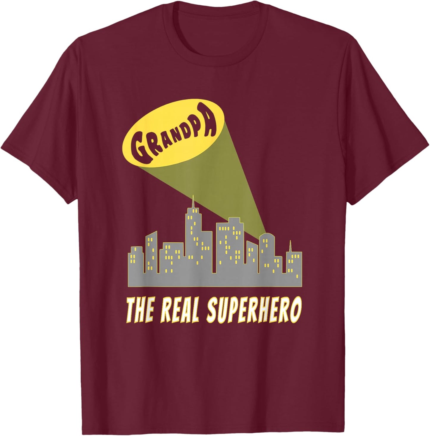 Grandpa - The Real Superhero T-Shirt - T-Shirt | Maroon