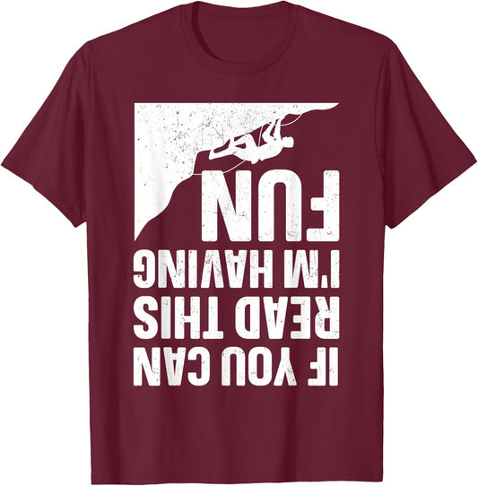 Rock Climbing Art Men Women Kids Bouldering Climb Climber T-Shirt - T-Shirt | Maroon