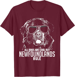 Dogs are Cool But Newfoundlands Rule Funny T-Shirt - T-Shirt | Maroon