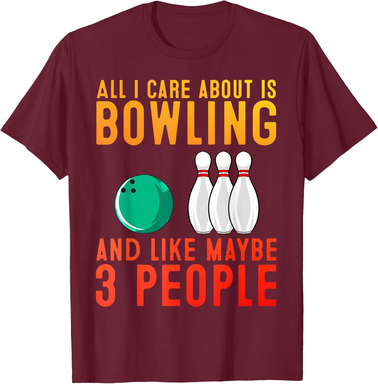Funny Bowling Design Women Kids Bowler Bowling Lover T-Shirt - T-Shirt | Maroon