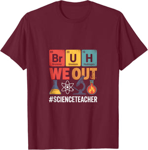 Vintage Last Day of School Science Teacher Appreciation T-Shirt - T-Shirt | Maroon