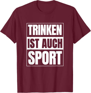Drinking is also Sport Opening Party Outfit Summer Mallorca , black T-Shirt - T-Shirt | Maroon