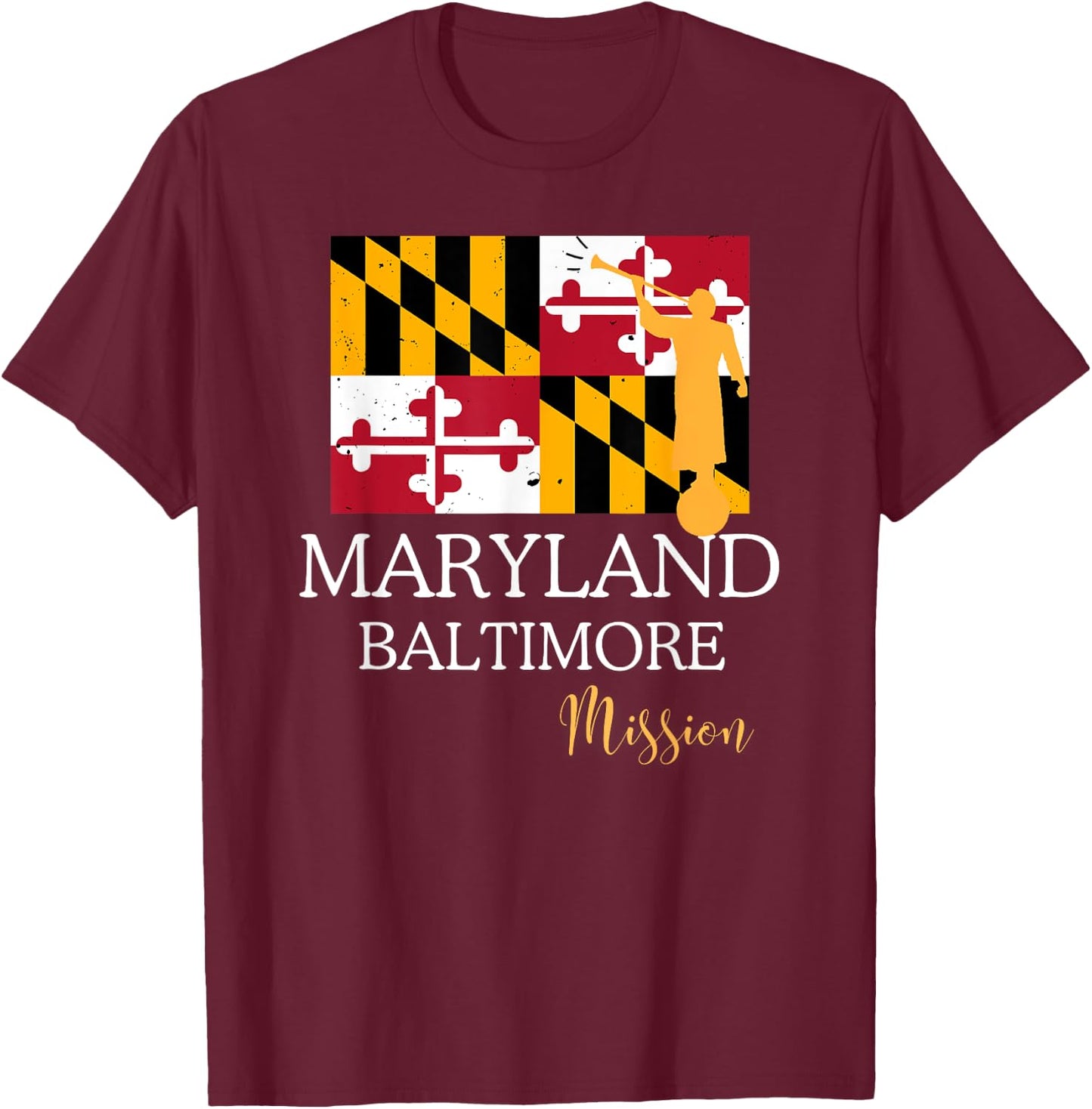 Maryland Baltimore Mormon LDS Mission Missionary T-Shirt - T-Shirt | Maroon