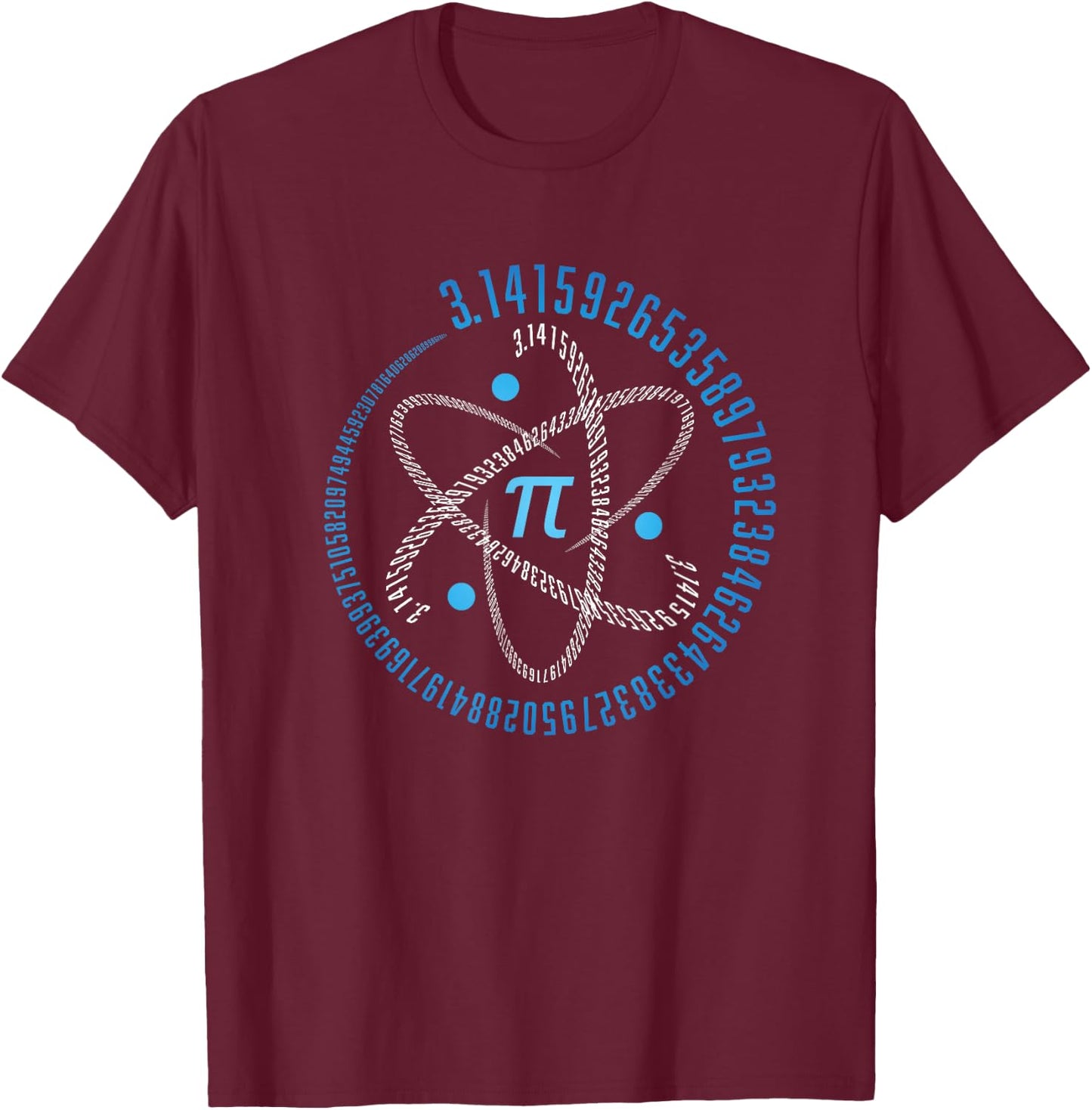 Atom Pi Math Science STEM Gift 3.14 Pi Day T-Shirt - T-Shirt | Maroon