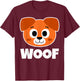 WOOF Puppies Stuff | Puppy Dog Stuff | Kids Puppy T-Shirt - T-Shirt | Maroon