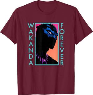 Marvel Comics Retro Classic Wakanda Forever Black Panther T-Shirt - T-Shirt | Maroon