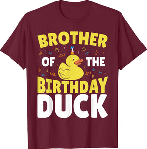 Rubber Ducky Happy Birthday Brother Of The Rubber Duck T-Shirt - T-Shirt | Maroon