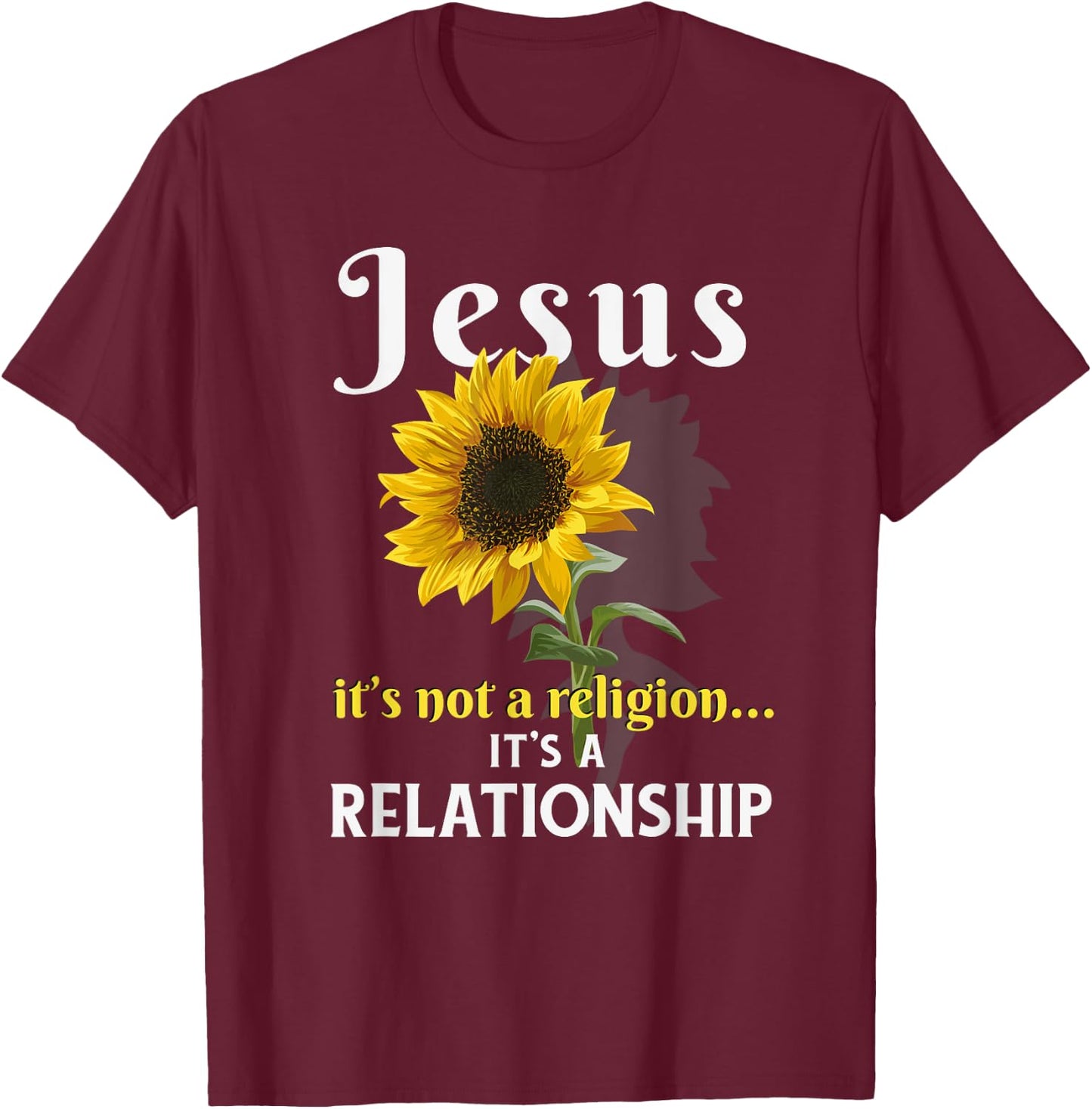 Jesus It is not religion It's a relationship T-Shirt - T-Shirt | Maroon