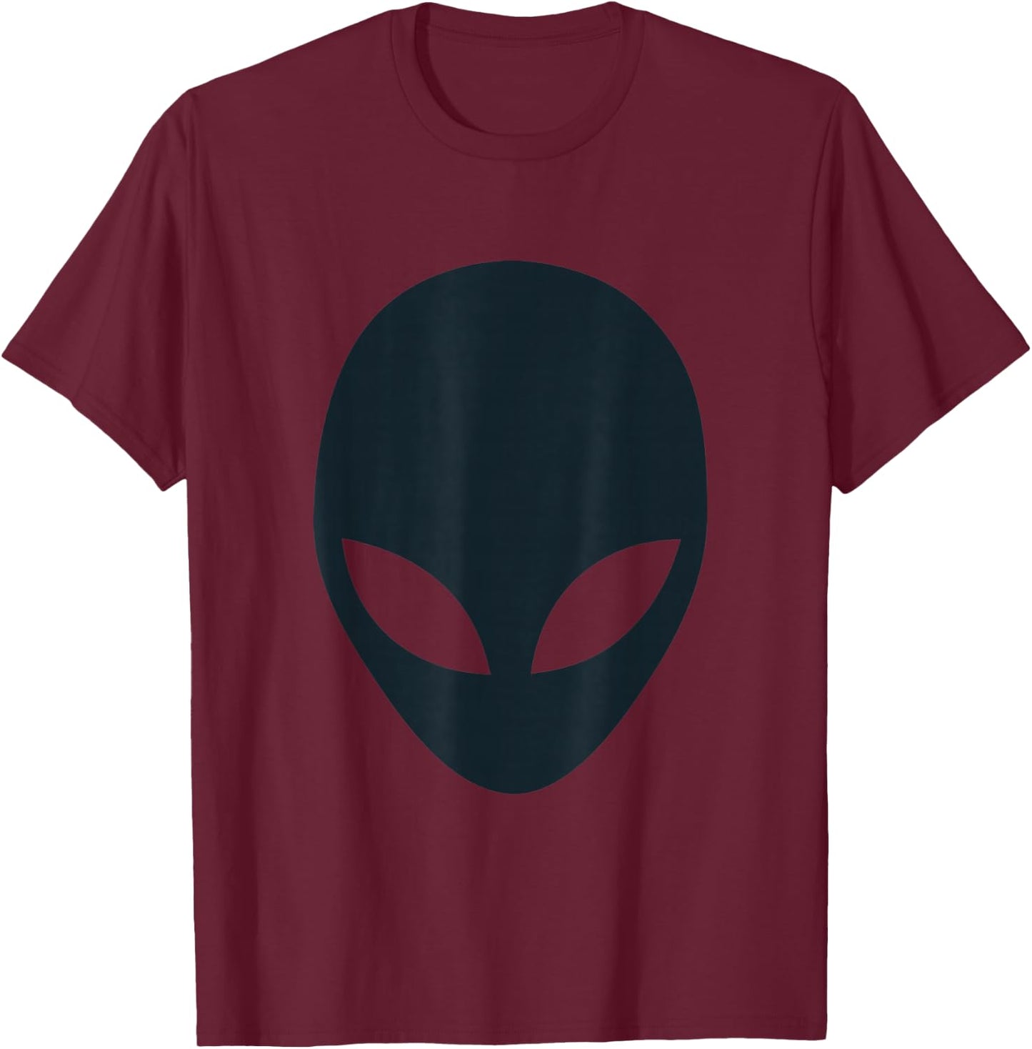 Alien with White Eyes Black Head , gray T-Shirt - T-Shirt | Maroon