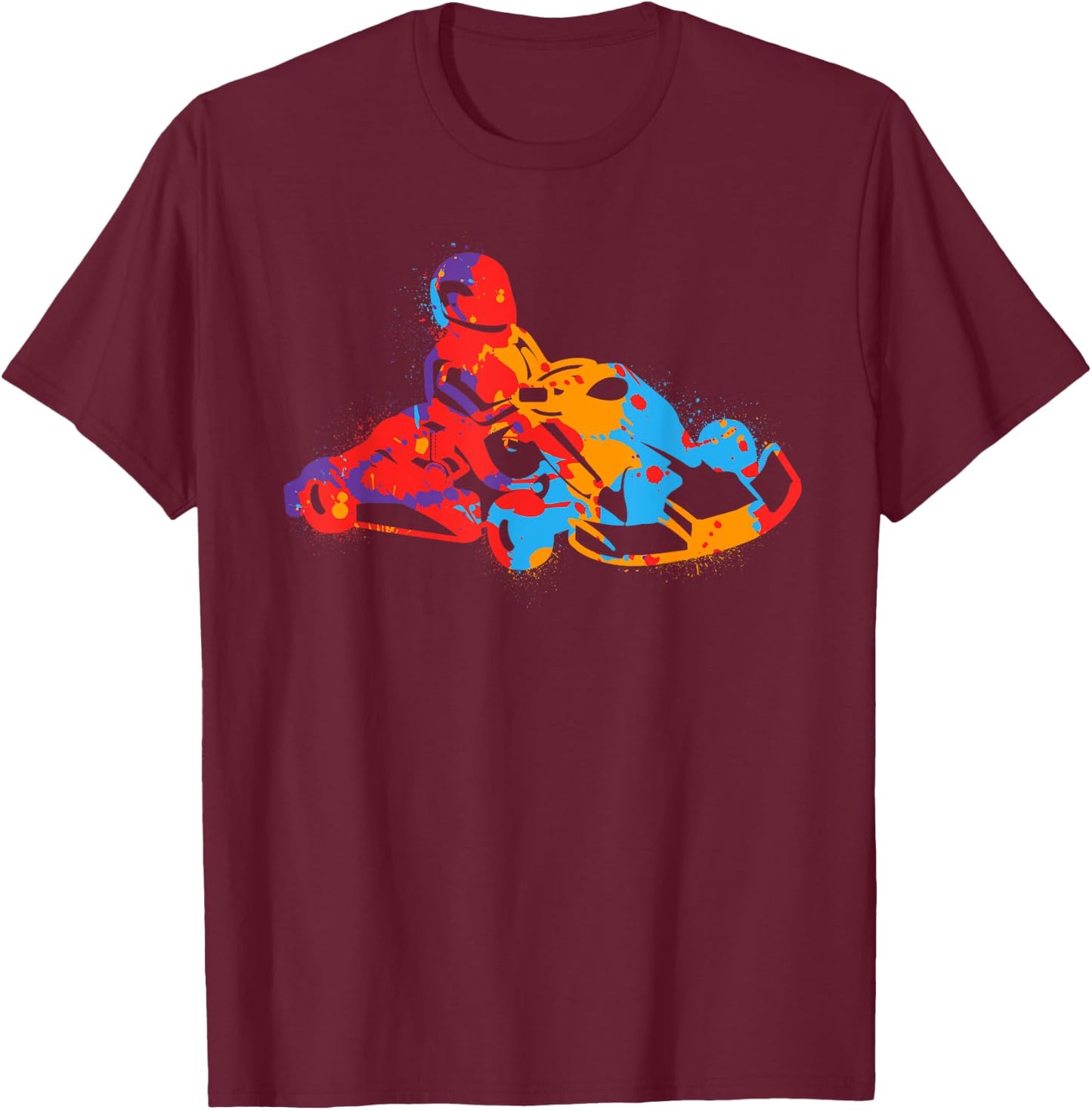 Kart Racing Colourful Boys Go Karts Motorsport Go-Kart , black T-Shirt - T-Shirt | Maroon