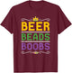 Beer Bead Boobs Funny Carnival Party Men Gift Mardi Gras T-Shirt - T-Shirt | Maroon