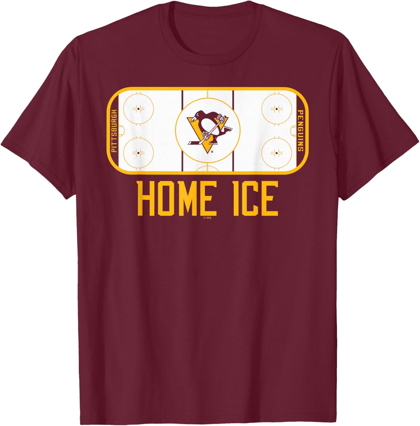 Pittsburgh Penguins Home Ice Black Officially Licensed T-Shirt - T-Shirt | Maroon