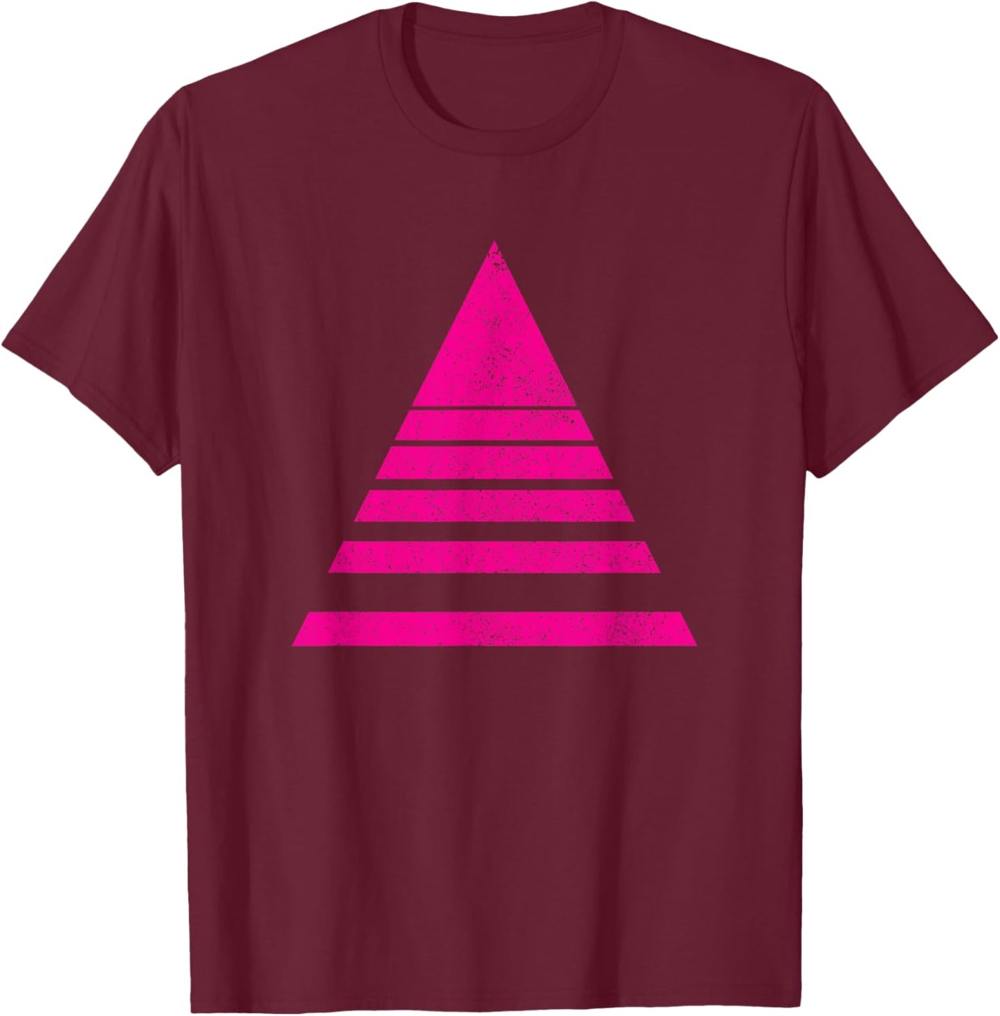 Geometric Triangle Sliced Shapes Geometry Art Distressed T-Shirt - T-Shirt | Maroon