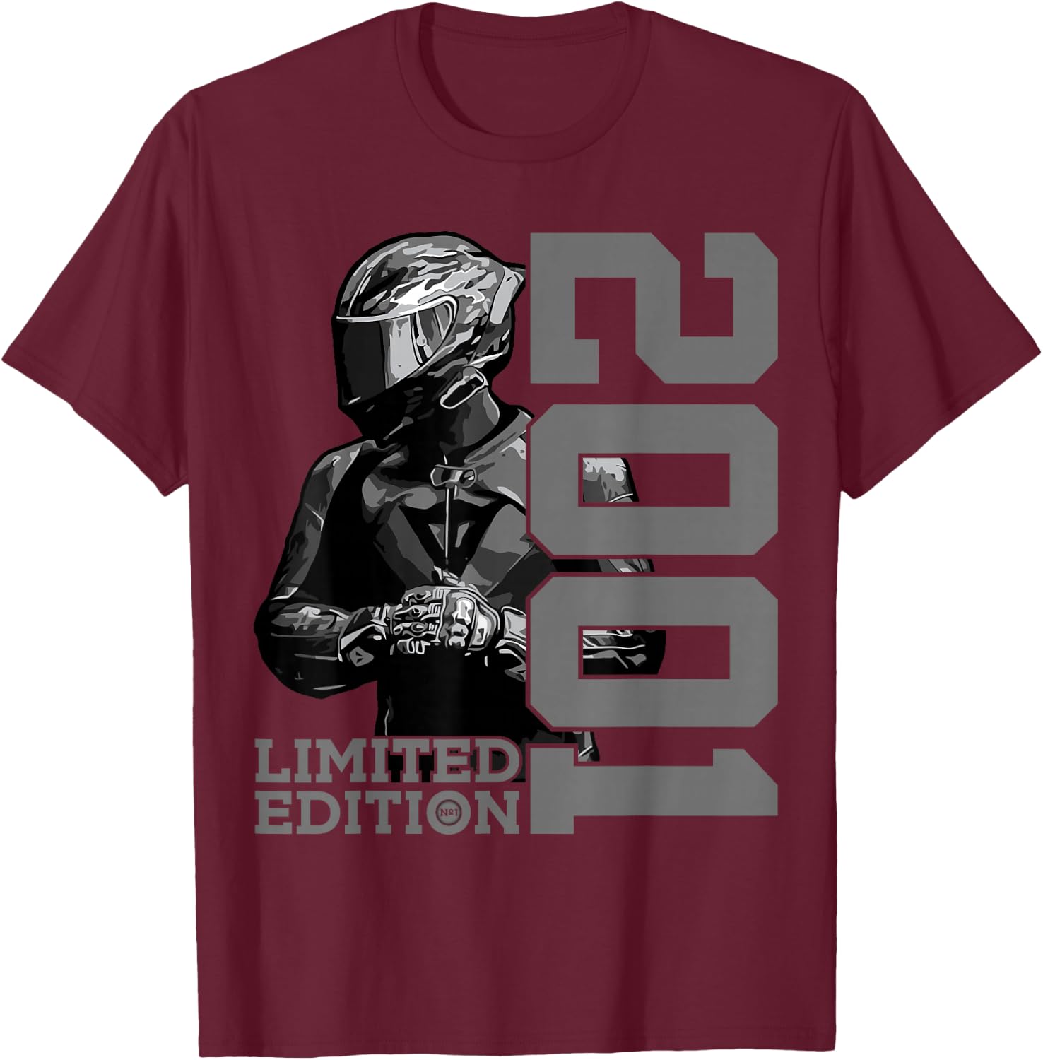 Limited Edition 2001 Biker Motorrad 25. Geburtstag T-Shirt - T-Shirt | Maroon