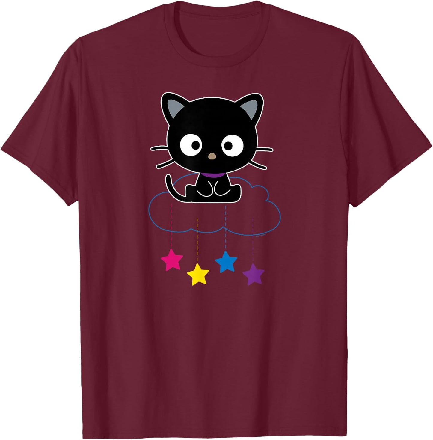 Chococat Sitting in The Clouds T-Shirt - T-Shirt | Maroon