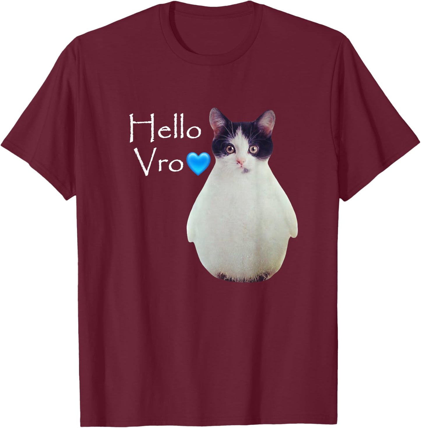 Funny Vro Cat Meme Hello Vro T-Shirt - T-Shirt | Maroon