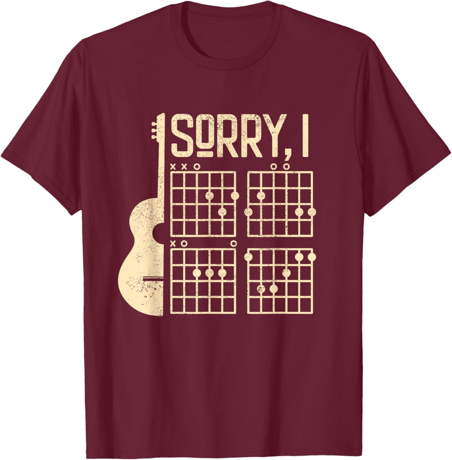 Sorry IDGAF Guitar - Sorry I Don't Give a F Guitar T-Shirt - T-Shirt | Maroon